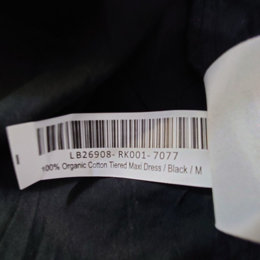 NWT: Quince 100% Organic Cotton Tiered Maxi Dress in Black - Picture 12 of 12